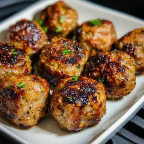 Delicious air fryer meatballs ready to serve