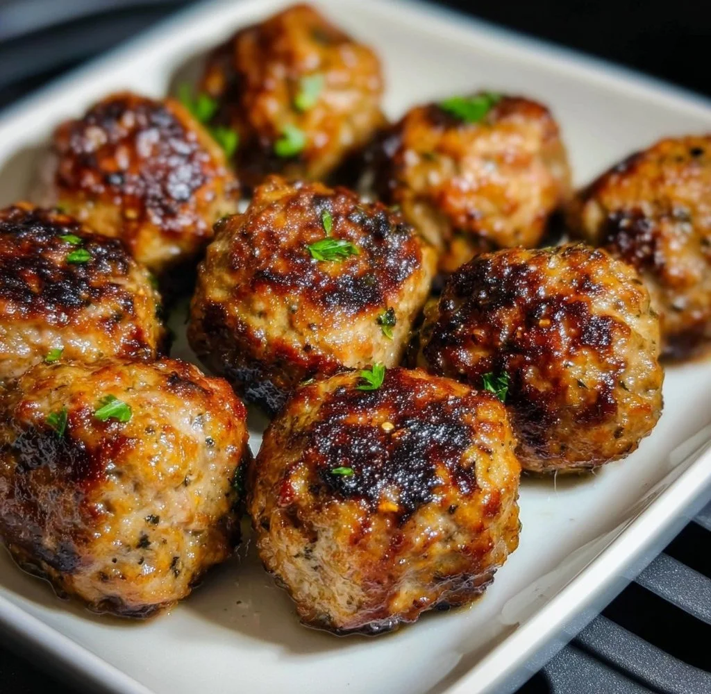 Delicious air fryer meatballs ready to serve