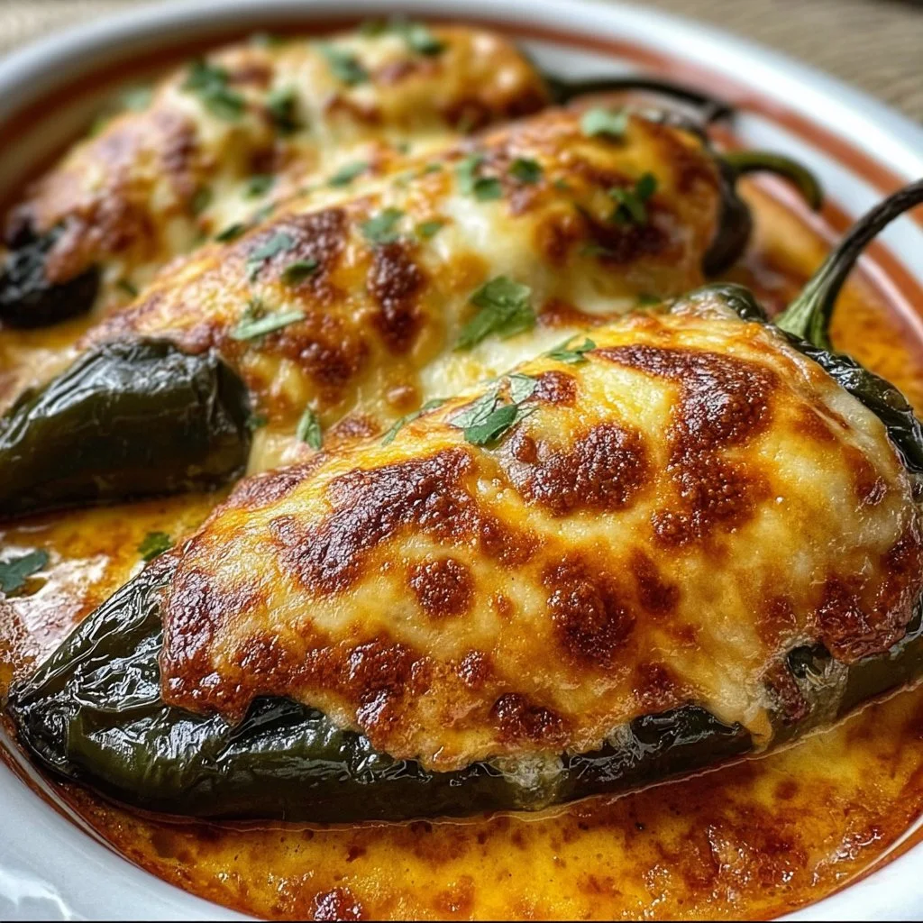 Baked stuffed peppers filled with rice, vegetables, and spices on a plate