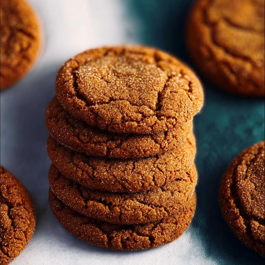 Chewy ginger molasses cookies with a rich, spiced flavor