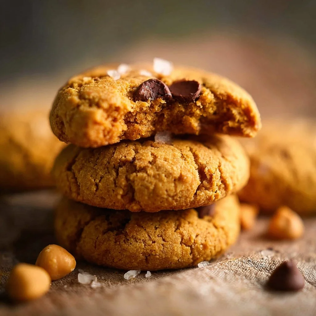 Delicious homemade chickpea cookies on a plate, healthy snack option