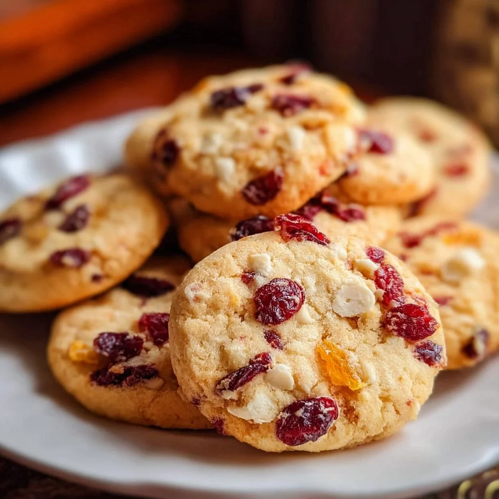 Delicious homemade Cranberry Orange Cookies with cranberries and citrus zest
