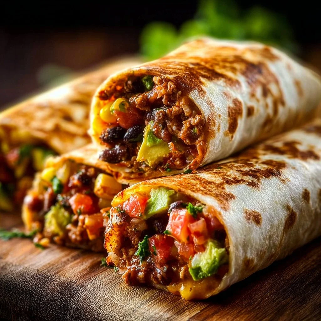 Delicious easy Mexican burritos filled with fresh ingredients.