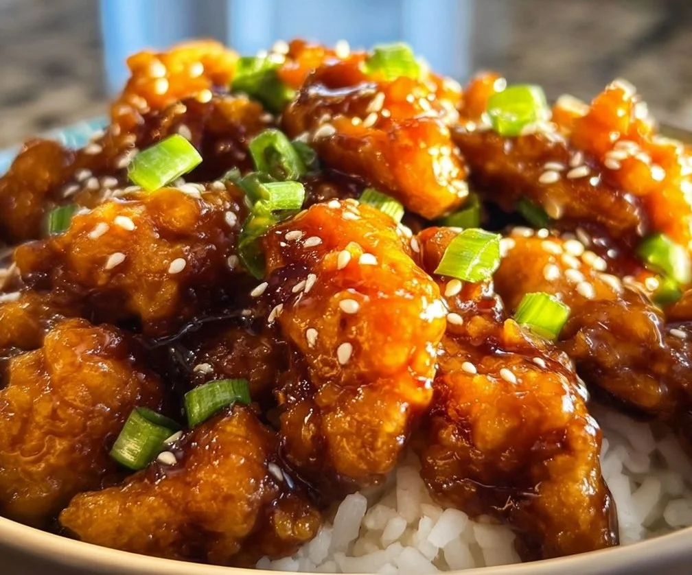 Healthy orange chicken dish with fresh ingredients and vibrant colors