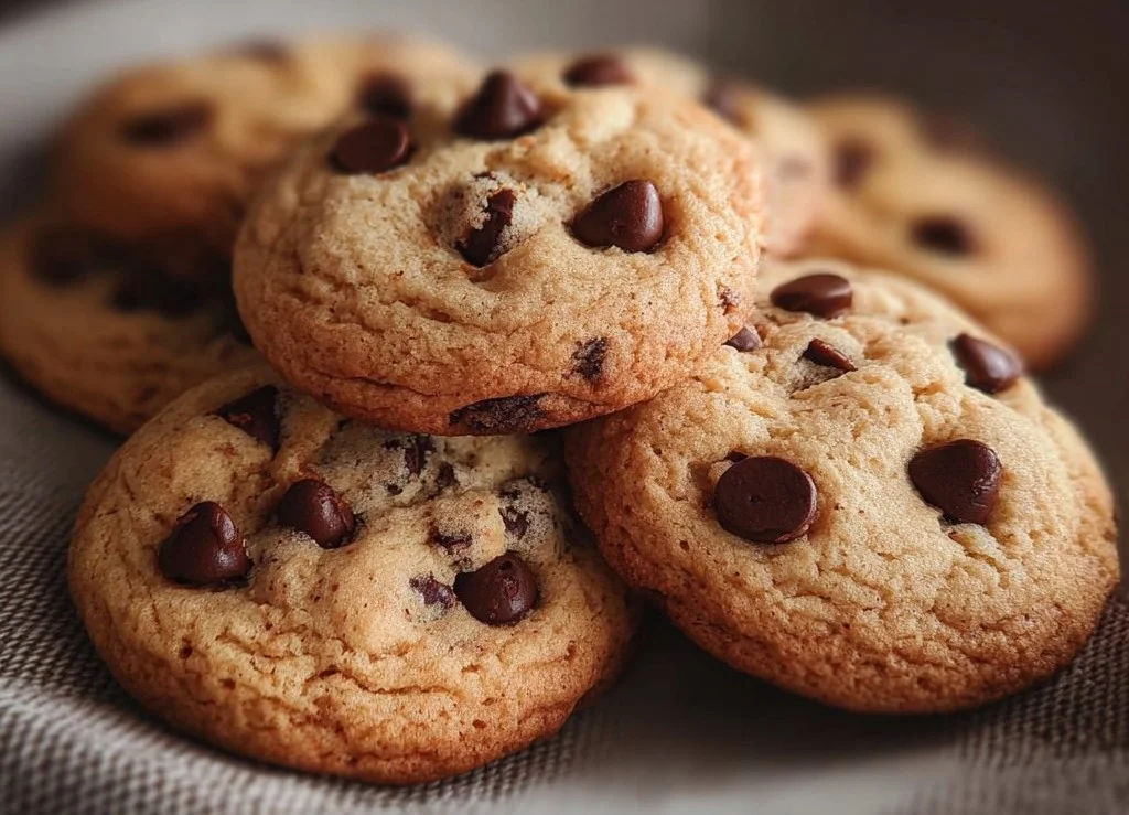 Low calorie chocolate chip cookies on a baking tray