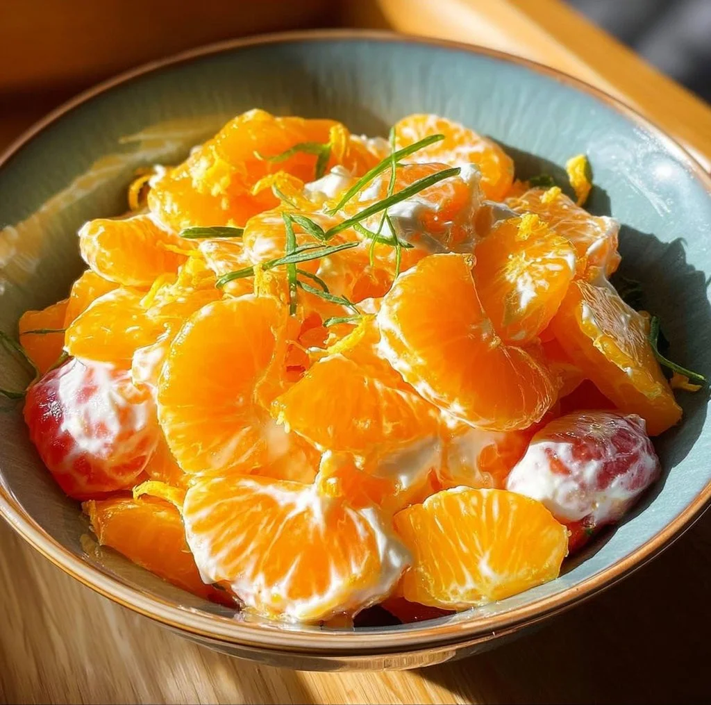 Fresh and vibrant Mandarin Orange Salad with citrus and greens