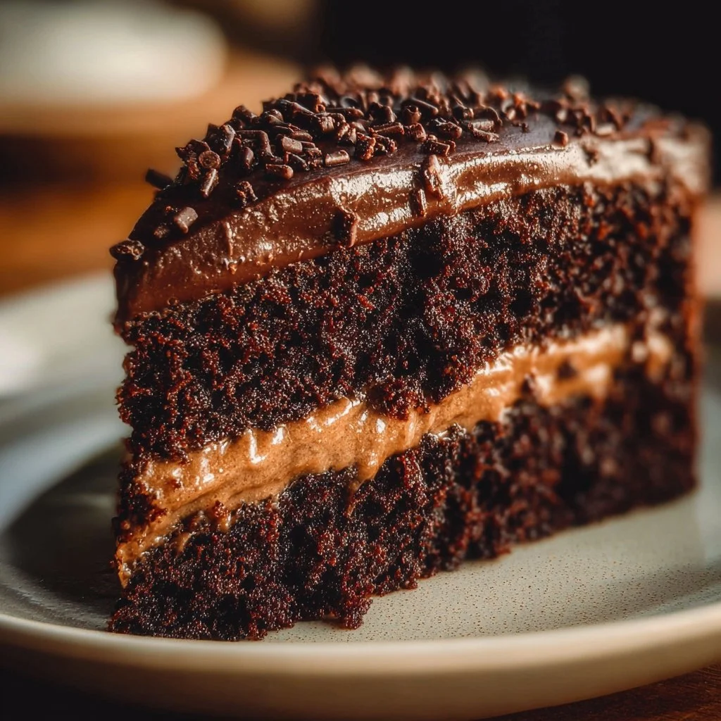 Delicious Mexican Chocolate Cake topped with chocolate ganache and spices