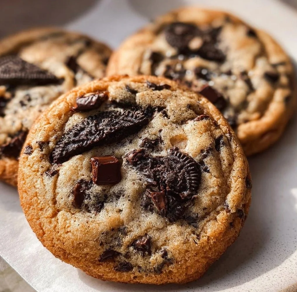 Oreo chocolate chip cookies freshly baked and ready to enjoy
