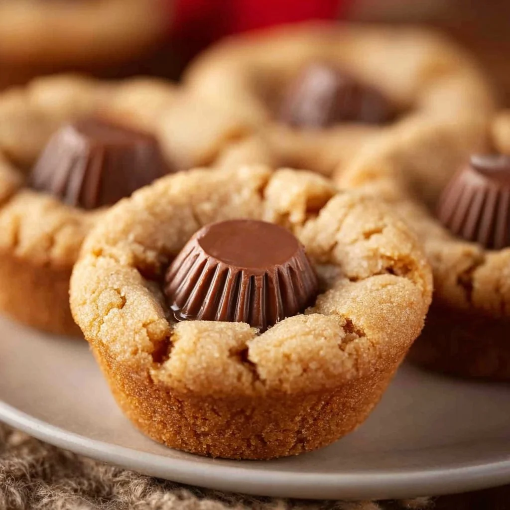 Delicious Peanut Buttercup Cookies with chocolate and peanut butter filling