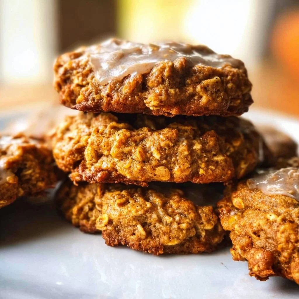 Delicious Pumpkin Oatmeal Cookies on a rustic wooden surface