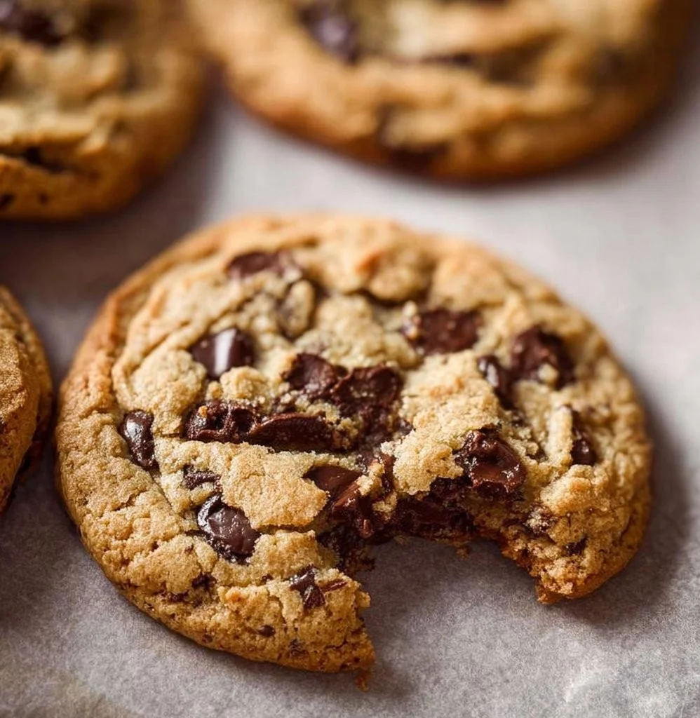 Freshly baked small batch chocolate chip cookies on a cooling rack