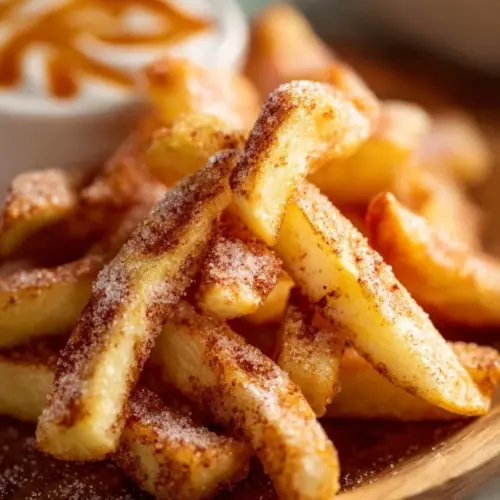 Delicious air fryer apple fries served as a healthy snack