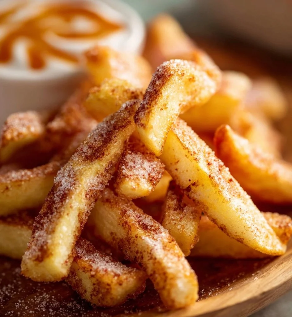 Delicious air fryer apple fries served as a healthy snack