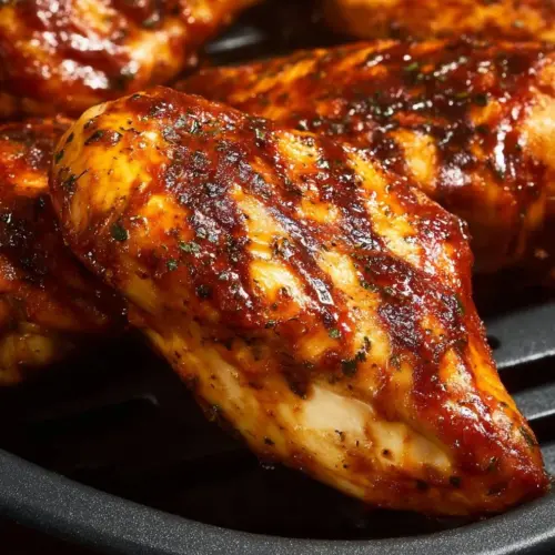 Juicy Air Fryer BBQ Chicken ready to serve in 20 minutes