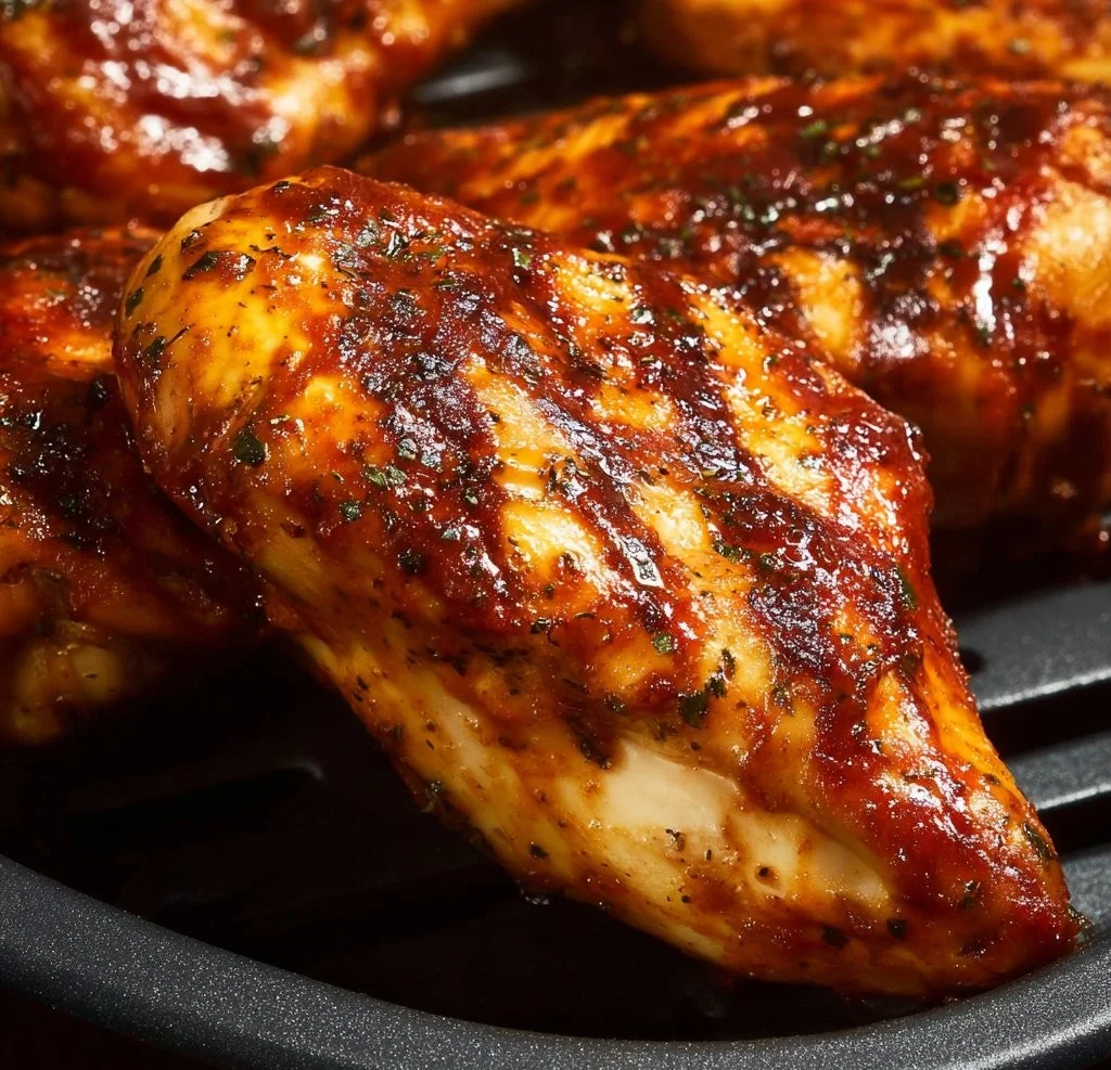 Juicy Air Fryer BBQ Chicken ready to serve in 20 minutes