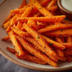 Delicious air fryer carrot fries served as a healthy snack option