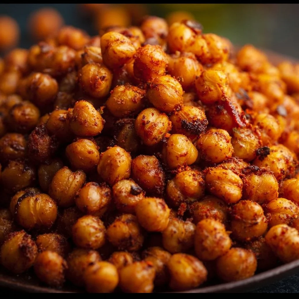 Crispy Air Fryer Garlic Paprika Chickpeas in a bowl