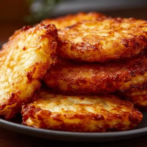 Crispy air fryer hash browns served in a bowl