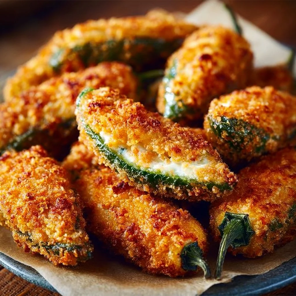 Crispy air fryer jalapeno poppers ready to be served as a tasty appetizer