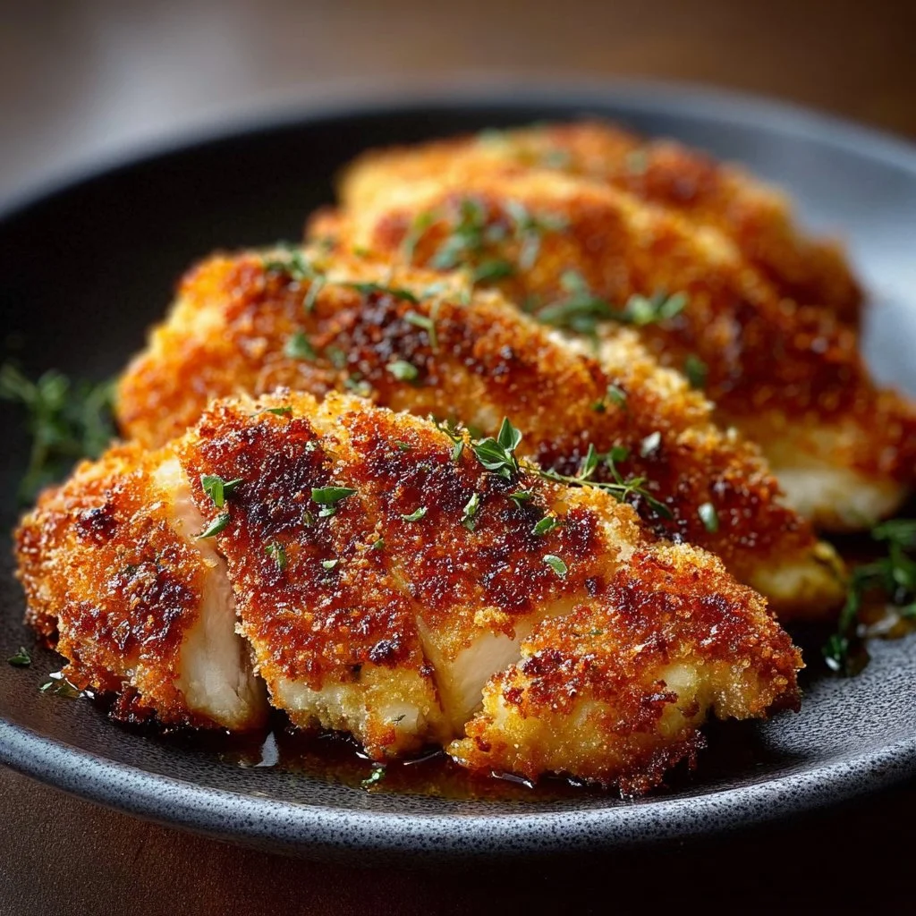 Delicious Air Fryer Parmesan Crusted Chicken served on a plate