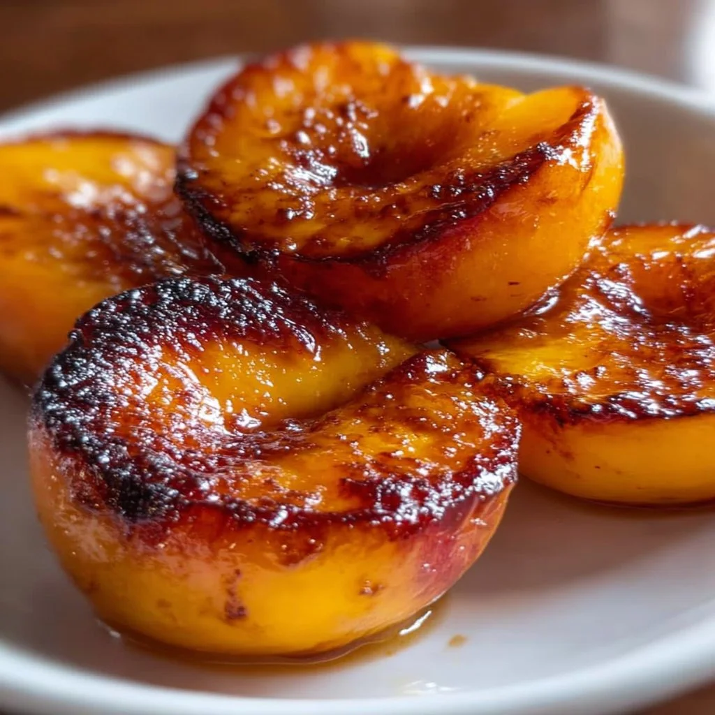 Delicious air fryer peaches served as a healthy dessert