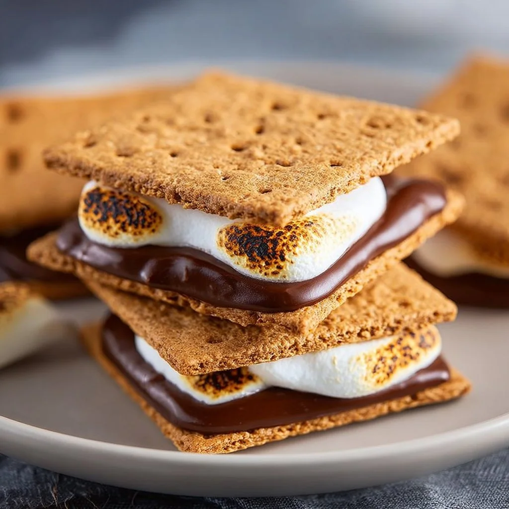Delicious Air Fryer S'mores ready to be enjoyed in a cozy setting.
