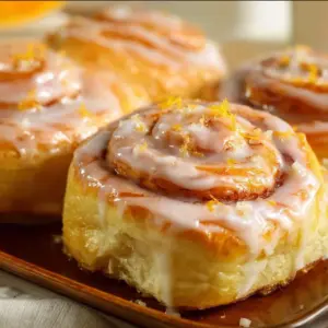 Delicious homemade orange rolls with a sweet glaze