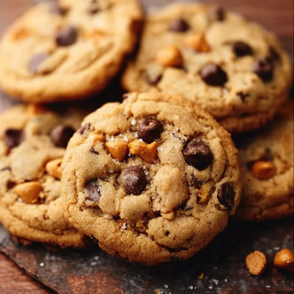 Delicious Butterscotch Chocolate Chip Cookies fresh out of the oven