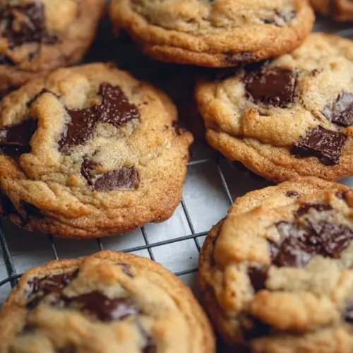 Delicious homemade chocolate chip cookies fresh out of the oven