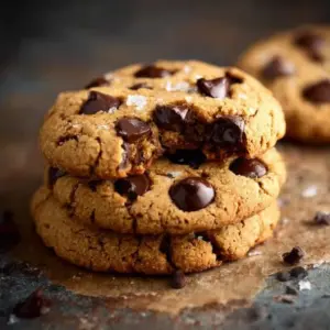 Plate of homemade chocolate chip protein cookies for a healthy snack