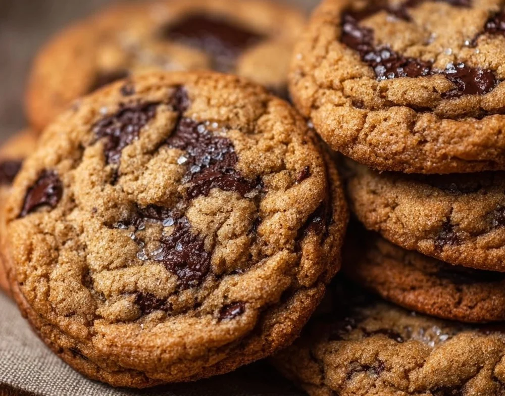 Batch of warm Cinnamon Chocolate Chip Cookies on a cooling rack