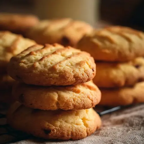 Freshly baked condensed milk cookies on a cooling rack.