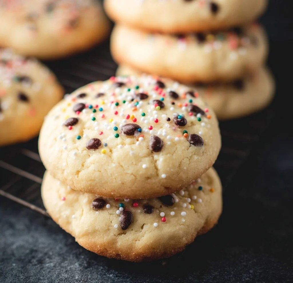 A variety of homemade cookies arranged on a plate, showcasing different flavors and textures.