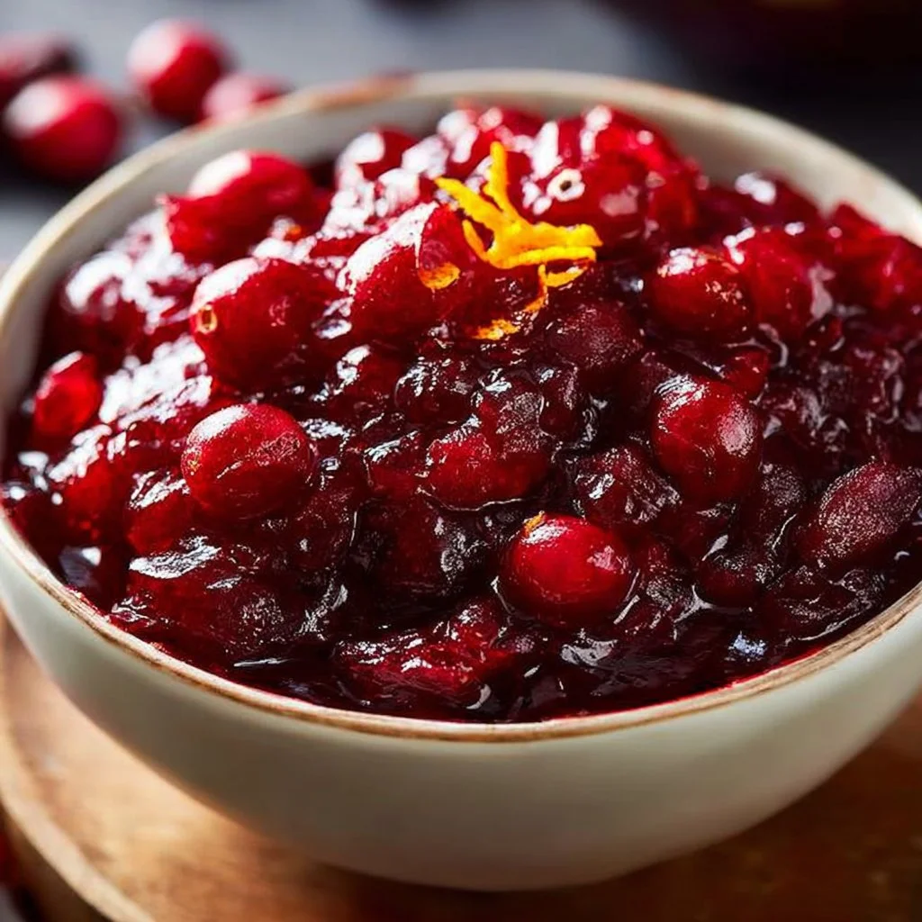 Homemade Cranberry Orange Sauce with fresh cranberries and oranges