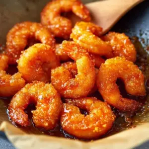 Crispy orange shrimp served on a plate with dipping sauce