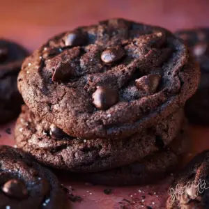 Delicious double chocolate chip cookies fresh from the oven