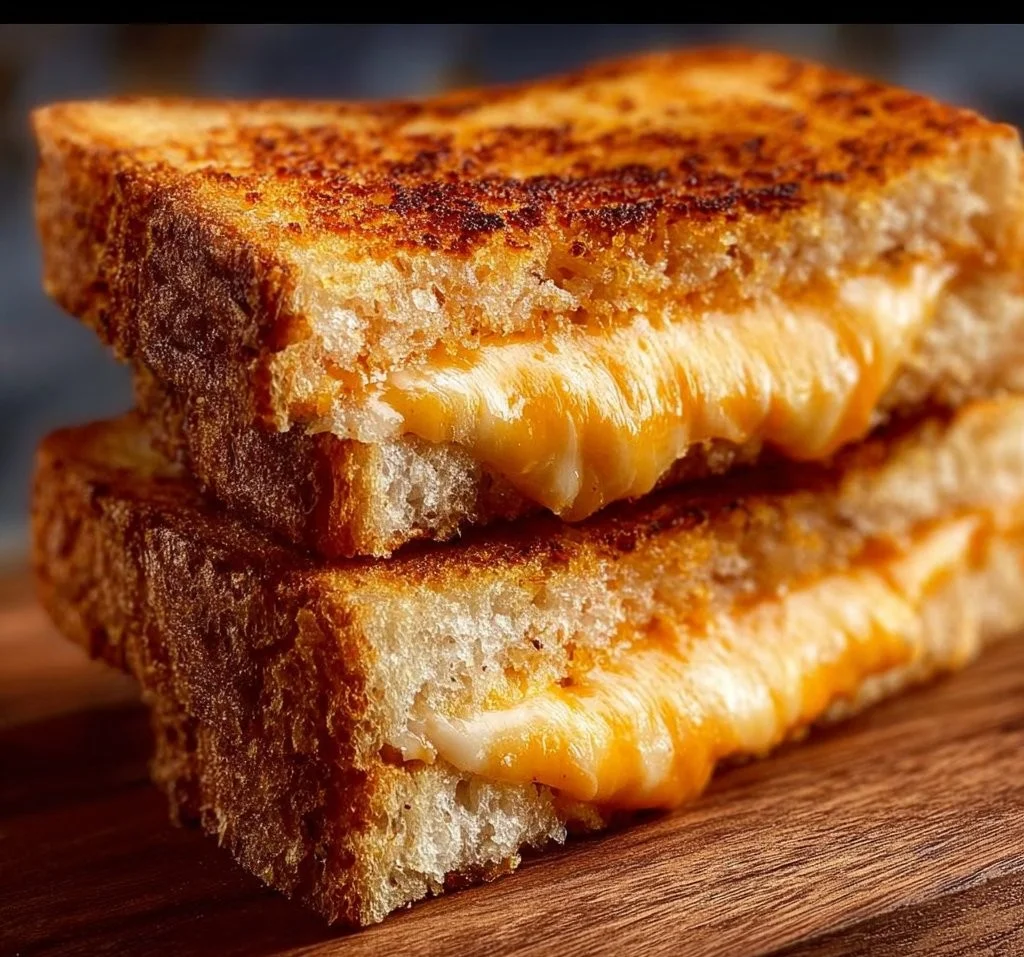 Crispy air fryer grilled cheese sandwich with melted cheese and golden bread