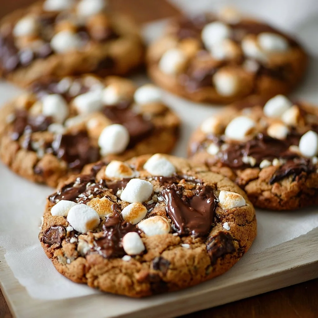Delicious Easy Rocky Road Cookies loaded with chocolate and marshmallows