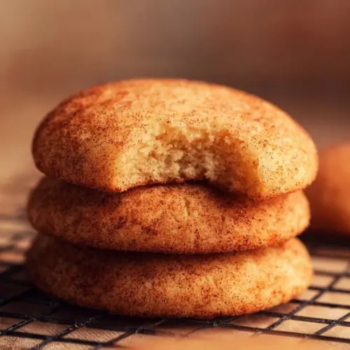 Plate of freshly baked easy snickerdoodles sprinkled with cinnamon sugar