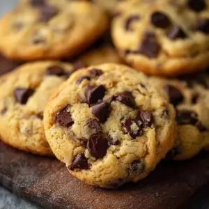 Delicious eggless chocolate chip cookies fresh from the oven