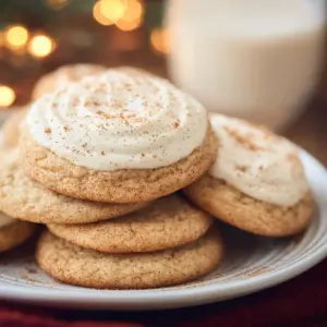 Delicious homemade Eggnog Cookies decorated for the holidays