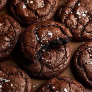 Delicious fudgy chocolate brownie cookies on a cooling rack