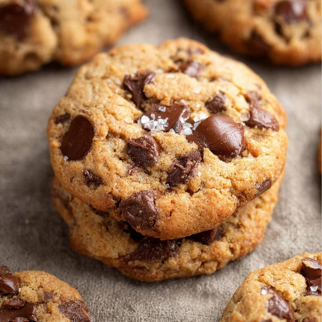 Delicious low-calorie chocolate chip cookies freshly baked