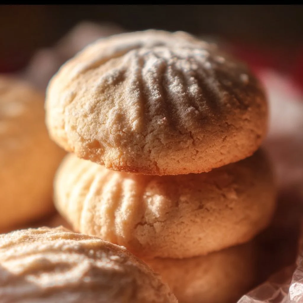 Delicious homemade Melting Moments Cookies on a plate, ideal for sweet cravings.