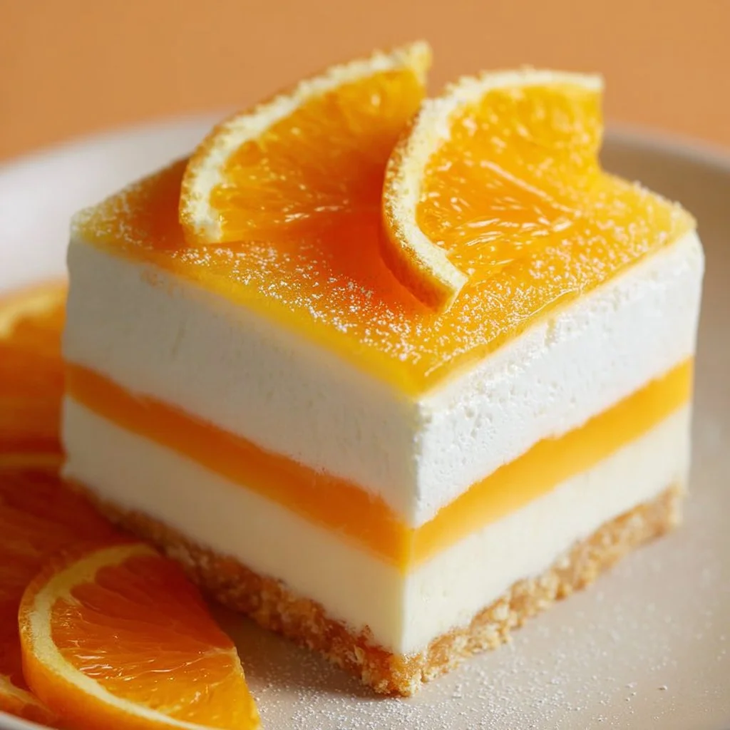 Delicious no-bake orange creamsicle dessert in a serving dish