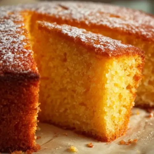 Delicious orange sponge cake topped with citrus glaze