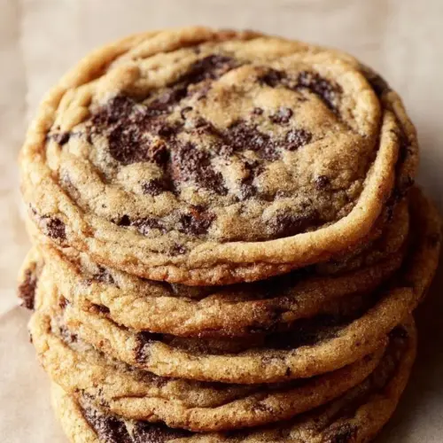 Delicious pan-banging chocolate chip cookies cooling on a wire rack.