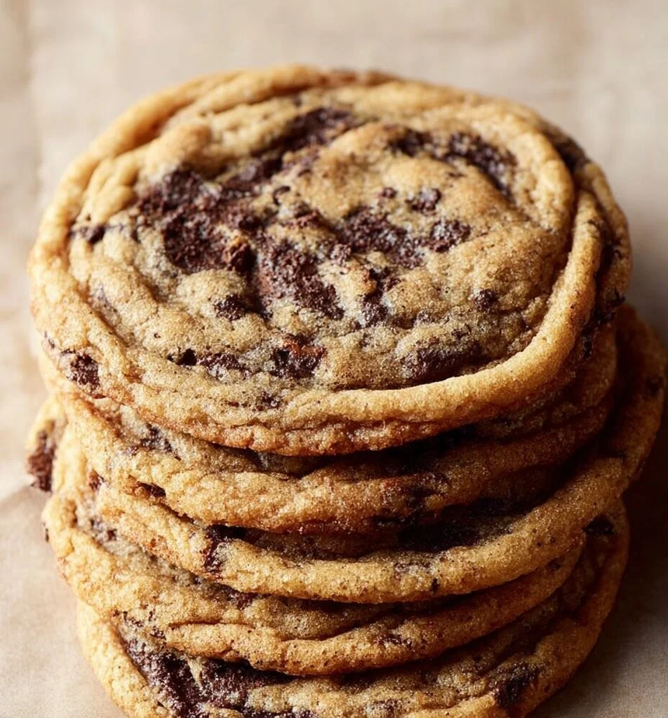 Delicious pan-banging chocolate chip cookies cooling on a wire rack.