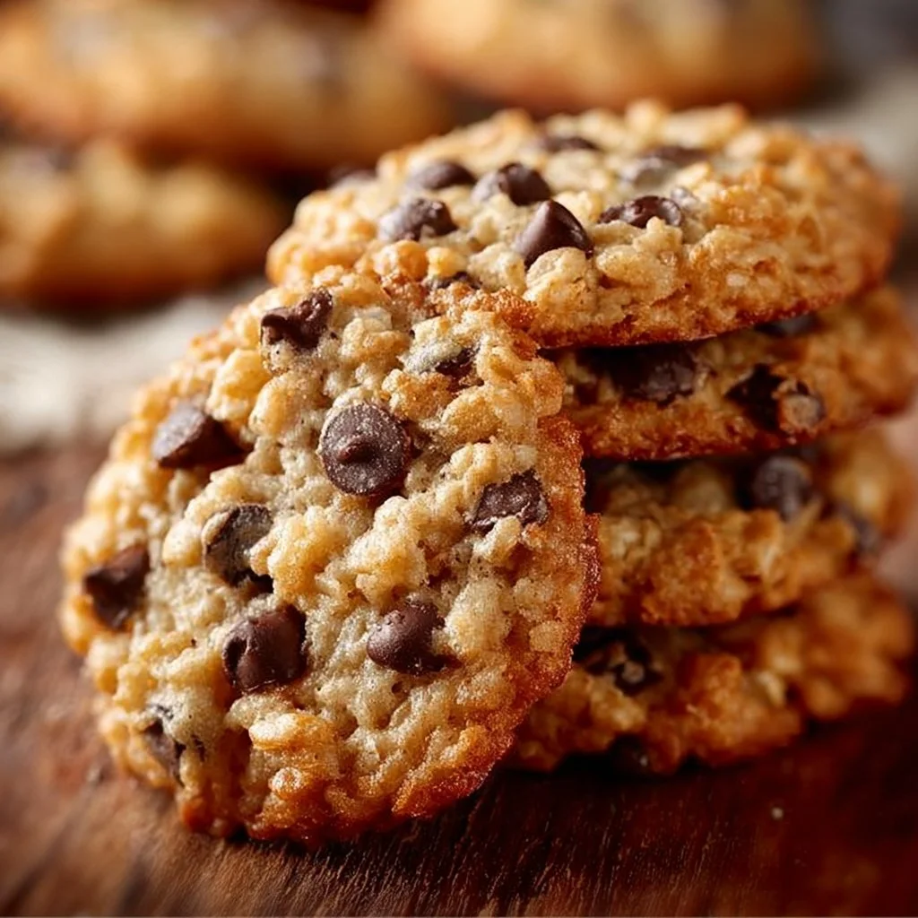 Delicious rice krispie chocolate chip cookies on a plate