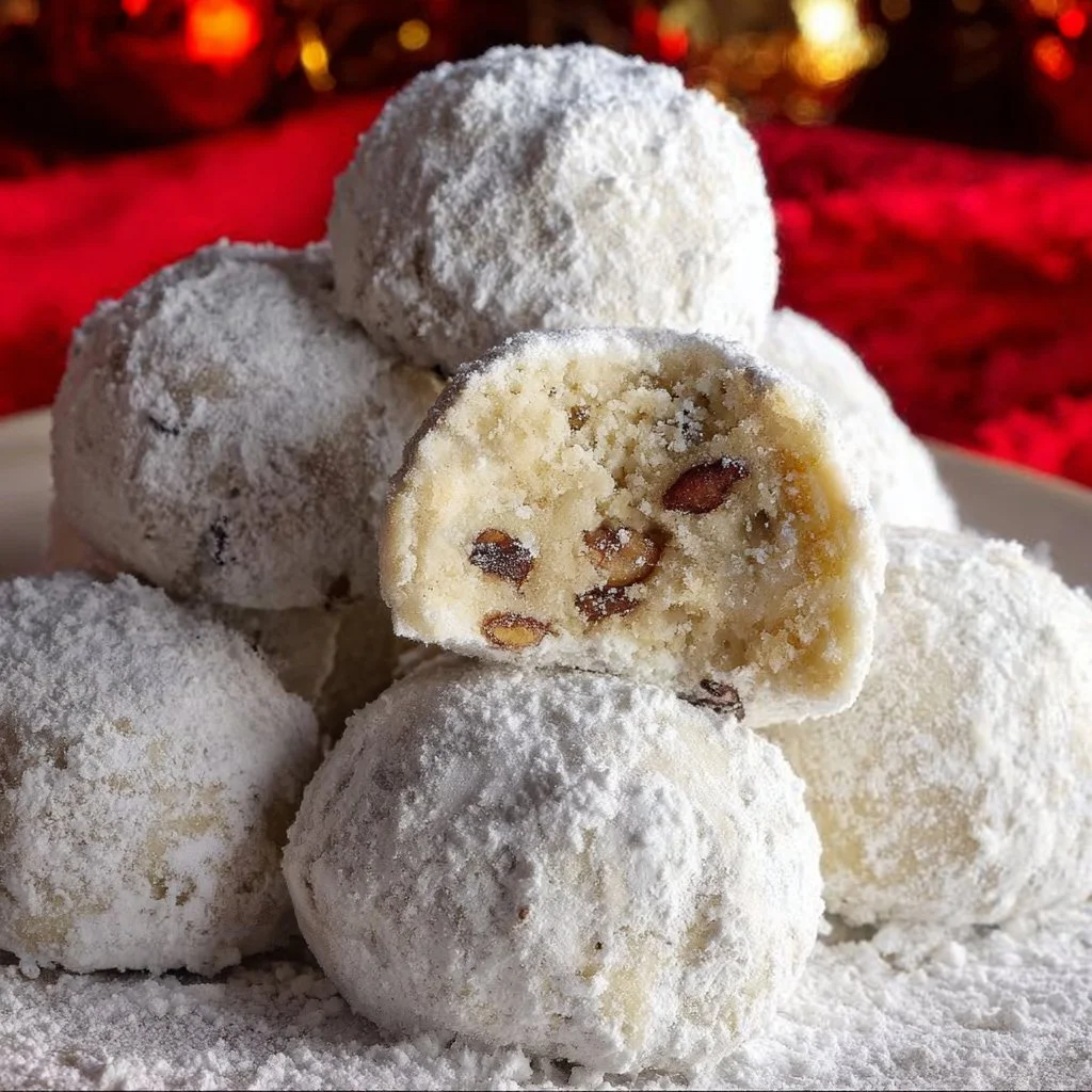 Delicious Russian Tea Cookies dusted with powdered sugar